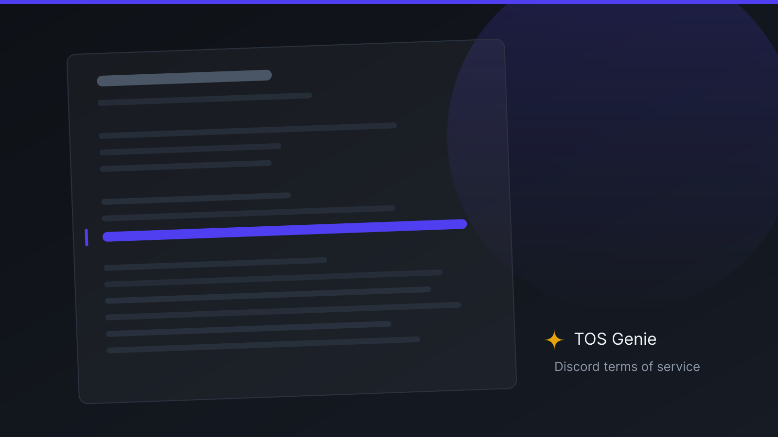 Illustration of a contract page with the dispute resolution clause marked in indigo, representing Discord's arbitration section.